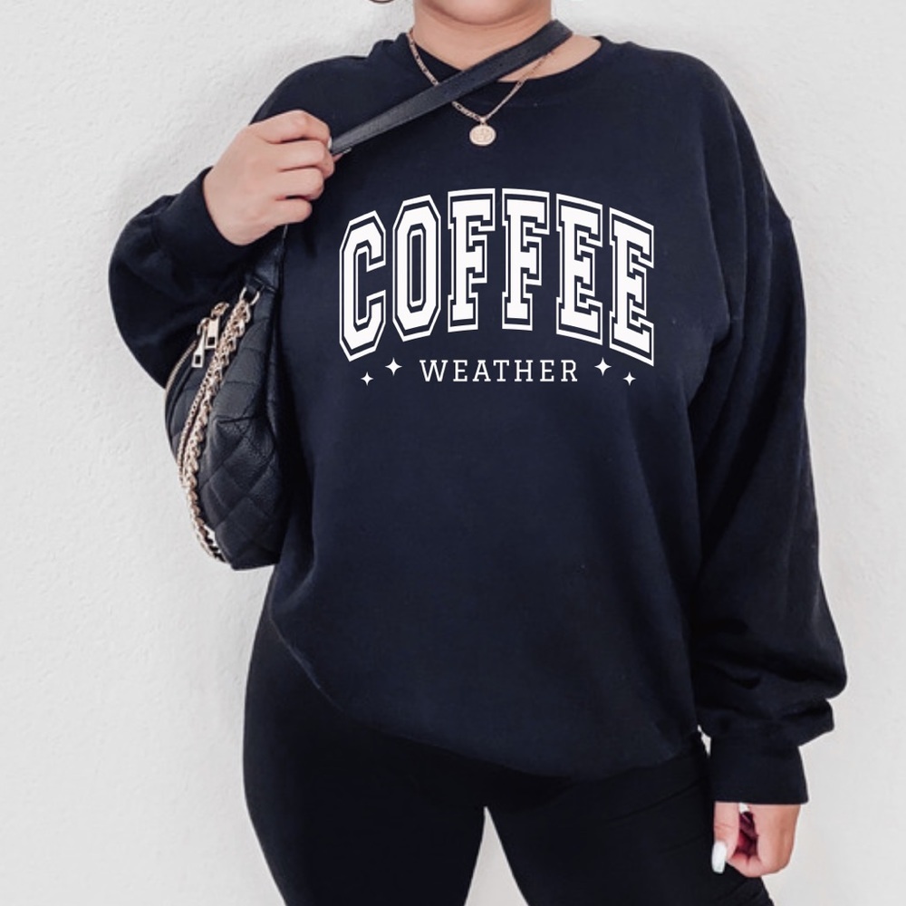 NEW Coffee Lover Crew Neck Long Sleeve Sweatshirt